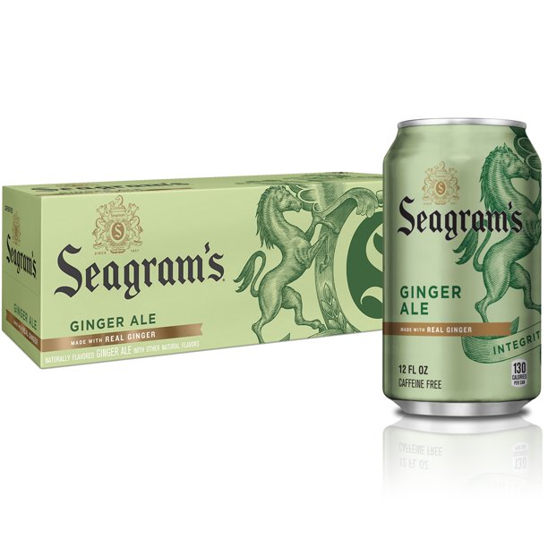 Seagrams Ginger Ale Soda Soft Drinks Fridge Pack Cans, 12 Fluid Ounce