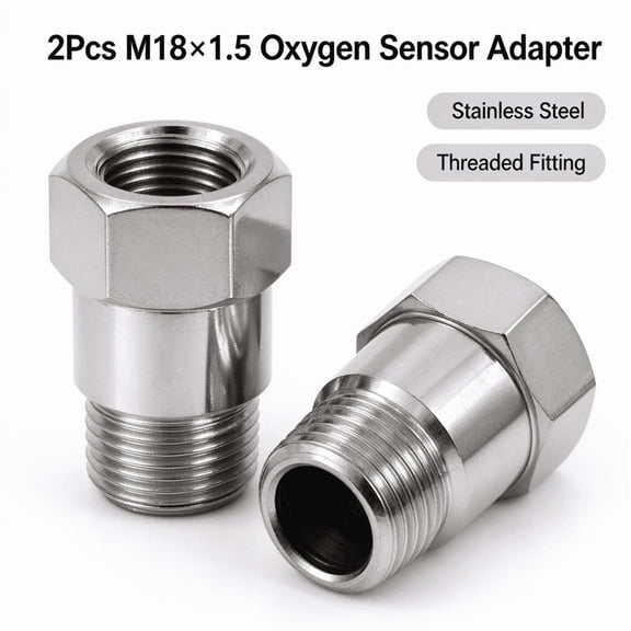 2Pcs M18x1.5mm Threaded O2 Oxygen Sensors Fitting Adapter
