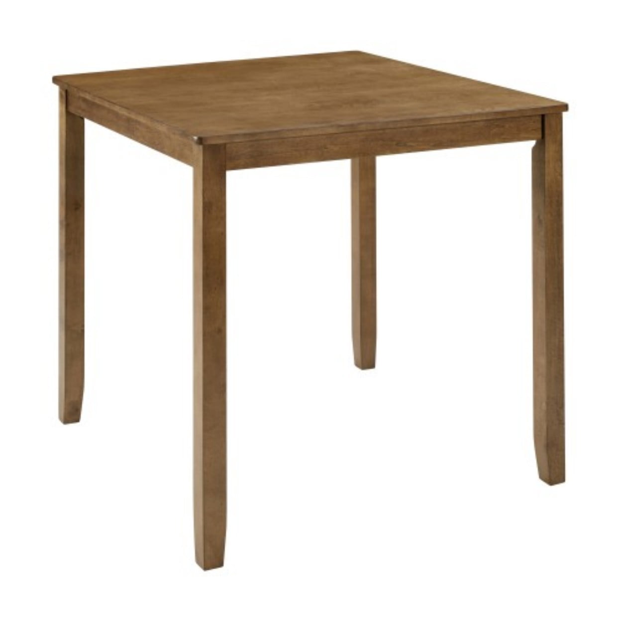 34.5" Counter Height Square Dining Table for 4, Modern Farmhouse Bar Height Kitchen Table with Solid Wood Legs, MDF & Birch Veneer Pub Table for Small Spaces, Oak