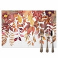 thumbnail image 2 of Fall Eucalyptus Leaf Placemats Set of 4 Fallen Leaves Flower Autumn Plant Heat Insulated Linen Place Mats, Washable Stain-Proof Table Mats for Dining Tables Holiday Decor 13x19inch, 2 of 9