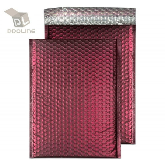 ProLine® Matte Metallic Bordeaux Wine Red Poly Bubble Mailers Envelopes 6" x 10" (10 Mailers)
