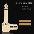 thumbnail image 5 of 2-pack Rca Female Jack To 1/4 Inch Mono Male Plug Right Angle Audio Adapter, 5 of 5