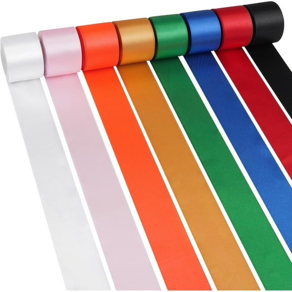 80 Yards Rainbow Satin Ribbon 1-1/2 Inch x 8 Rolls,Double Faced Stain Ribbon for Gift Wrapping Craft Party Decoration Baby Shower Wedding