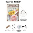 thumbnail image 4 of Metal Tin Sign No Hoggin The Bathroom Funny Flower Pig Retro Poster Wall Art Decor Bedroom Coffee Home Garden Christmas Decorations 12x16 Inch, 4 of 6