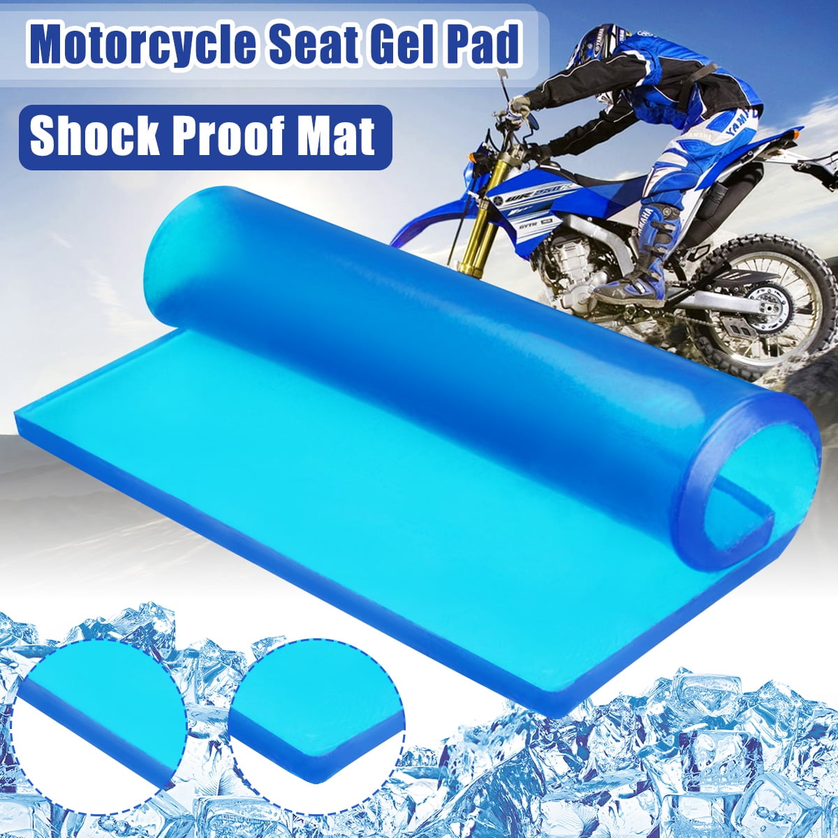 Comfort Motorcycle Seat Gel Pad Shock Absorption Mats Cushion Accessories US NEW 