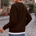 thumbnail image 5 of cocolona Womens Sweatshirts no Hood Crew Neck Patchwork Casual Long Sleeve Button Trendy Pullover Sweatshirts, 5 of 6
