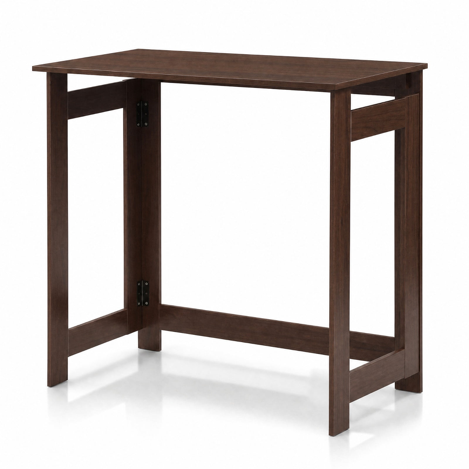 Furnibear Folding Console Table with Foldable Legs Narrow Sofa Entryway Table for Hallway Entrance and Behind Couch Space Saving, Brown