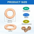 thumbnail image 2 of 38Pcs Flat Washer, 5mm ID, 9mm OD, 1mm Thick for Bolts Screws Machinery, 2 of 6