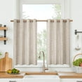 thumbnail image 1 of Natural Linen Curtains Long for Living Room Bedroom Groet Top Light Filtering Privacy Linen Textu Window Semi Sheer Drapes Birch Panels x, 1 of 9