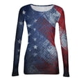 thumbnail image 6 of Sewkxo Shirt Woman Lightweight 250th Anniversary American Patriotic 4th Of July Crew Neck Pullover Tops Spring Summer Baggy Casual Long Sleeve Shirts,Wine S, 6 of 6