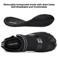 thumbnail image 3 of Water Shoes for Men Quick Dry Wide Toe Aqua Shoes Adjustable Barefoot Sock for Swim Beach River Pool Surf Black, Size 7.5, 3 of 6