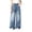 Blue2, variant on yillto Little Girls Fashion Jeans Stretch Waist Wide Leg Pants with Pockets Casual Loose Straight Denim Pants