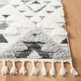 thumbnail image 4 of SAFAVIEH Moroccan Tassel Larry Geometric Shag Area Rug, Ivory/Grey, 6' x 8', 4 of 13