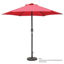 Kool 7.5ft Patio Umbrella with Crank Handle Outdoor Market Umbrella with 6 Sturdy Umbrella Ribs Waterproof for Garden Deck Backyard Pool, Red