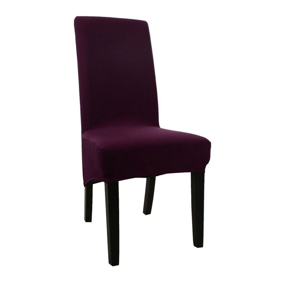 Unique Bargains Stretch Chair Cover for Dining Room Dark Purple