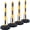 yellow, variant on VEVOR Adjustable Traffic Delineator Post Cones,4 Pack,Traffic Safety Delineator Barrier with Fillable Base 8FT Chain, for Traffic Control Warning Parking Lot Construction Caution Roads, Yellow&Black