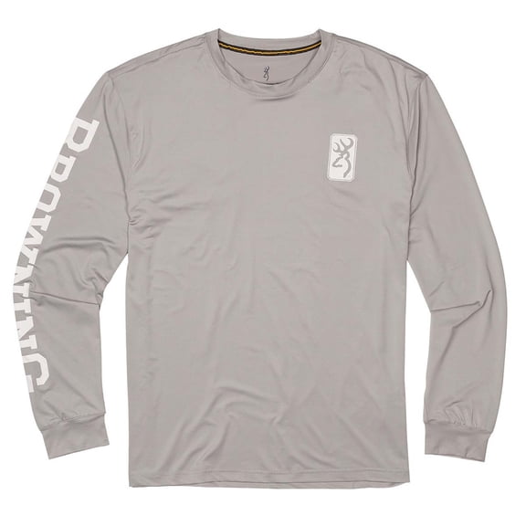 Browning Long Sleeve Sun Shirt-Gray/White
