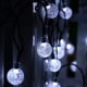 thumbnail image 1 of Cadena de luces solares, luces de hadas, 50 bolas de cristal LED, IP65 a prueba de agua, conector USB adicional, 8 modos de iluminación, decorativas para interiores y exteriores, hogar, jardín, fiesta, 1 of 5