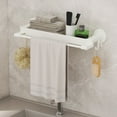thumbnail image 5 of Fufafayo under $5 Towel Rack, Modern Bathroom Storage Shelf 17.7In Bath Towel Shelf with Towel Bars Plastic Wall Mounted, 5 of 6