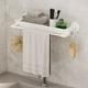 thumbnail image 5 of Toallero de baño de pared con estante de almacenamiento | Montaje adhesivo sin taladro | Organizador plegable de plástico blanco para toallas y artículos de tocador, 5 of 6