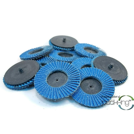 

10pk 3 Inch 40 Grit Flap Sanding Disc Wheels Type R Roloc Threaded Twist Lock