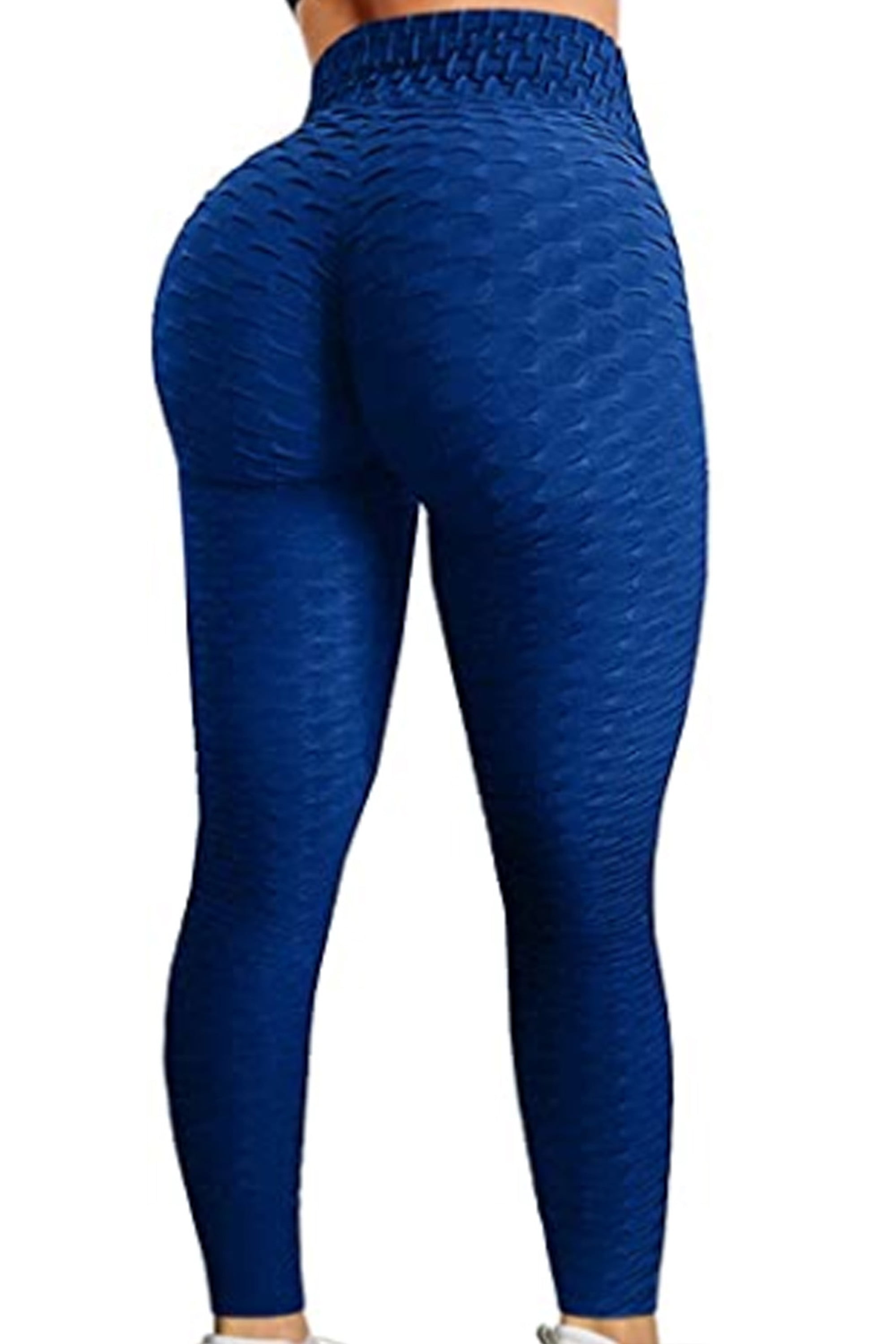 Fittoo Tiktok Leggings Sexy Women Booty Yoga Pants High Waisted Ruched Butt Lift Texture