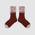 thumbnail image 4 of Xijirk Fringe Lace Crew Socks Color Block Cotton Ankle Socks Size:5-8 Years, 4 of 5