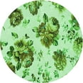 thumbnail image 1 of Ahgly Company Machine Washable Indoor Round Transitional Dark Lime Green Area Rugs, 3' Round, 1 of 7