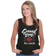 thumbnail image 3 of Cute Spread the Love Heart Quote Womens Plus Size Graphic Tank Top Brisco Brands 2X, 3 of 5