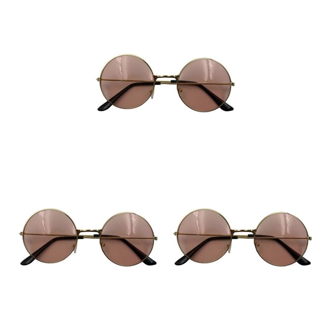 Gafas de sol Vogacara Estilo Marco de metal dorado rosa