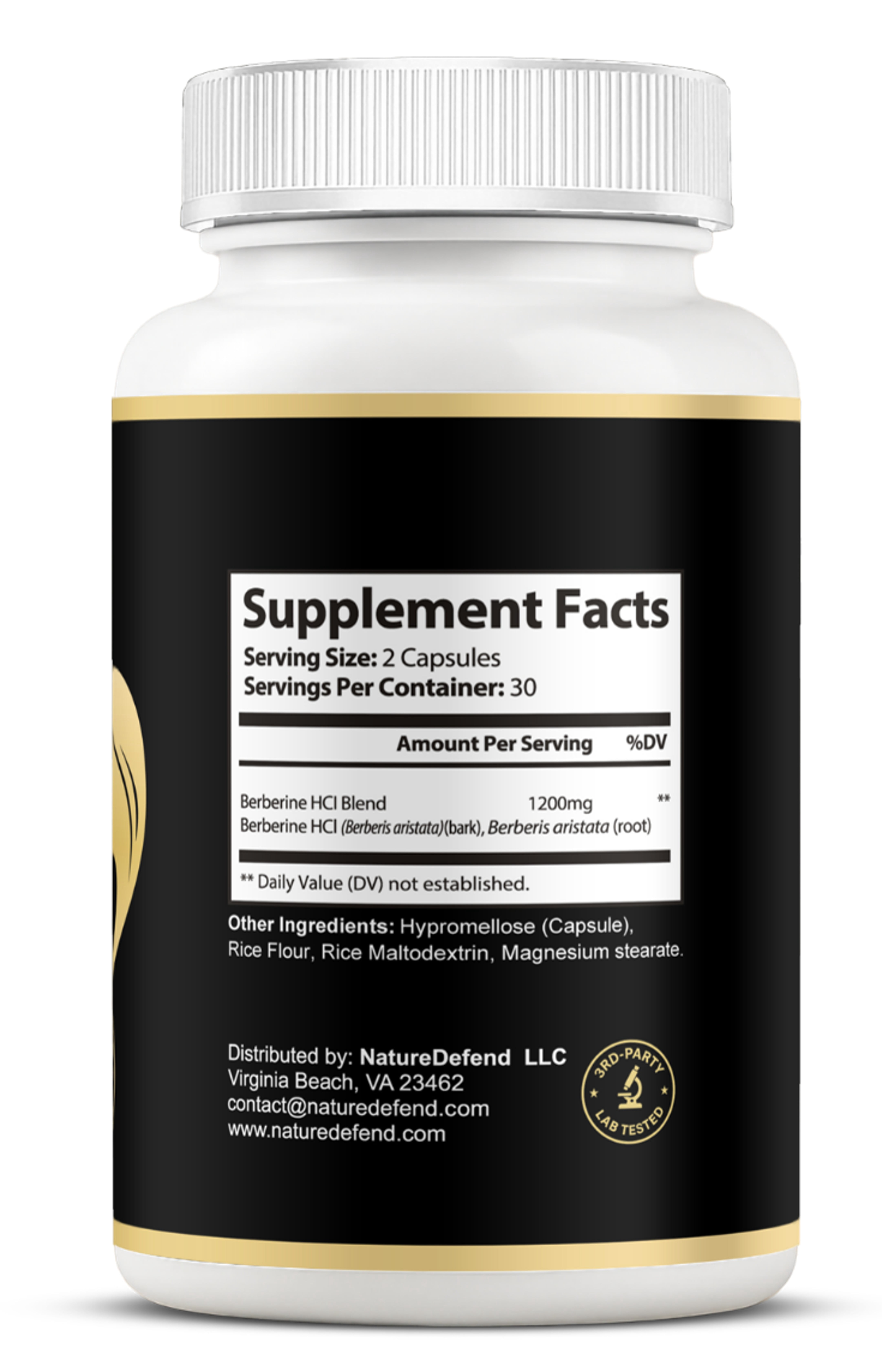 NatureDefend Berberine Supplement, Metabolic Support, 60 Capsules, Veteran-Owned, USA Made