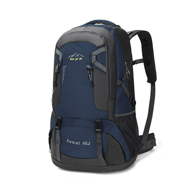 Toystoory de 60L para acampar al aire libre, mochilas de gran capacidad, para escalada, viaje de pesca, bolsa ligera plegable Ropa Deportiva, Zapatos Azul oscuro