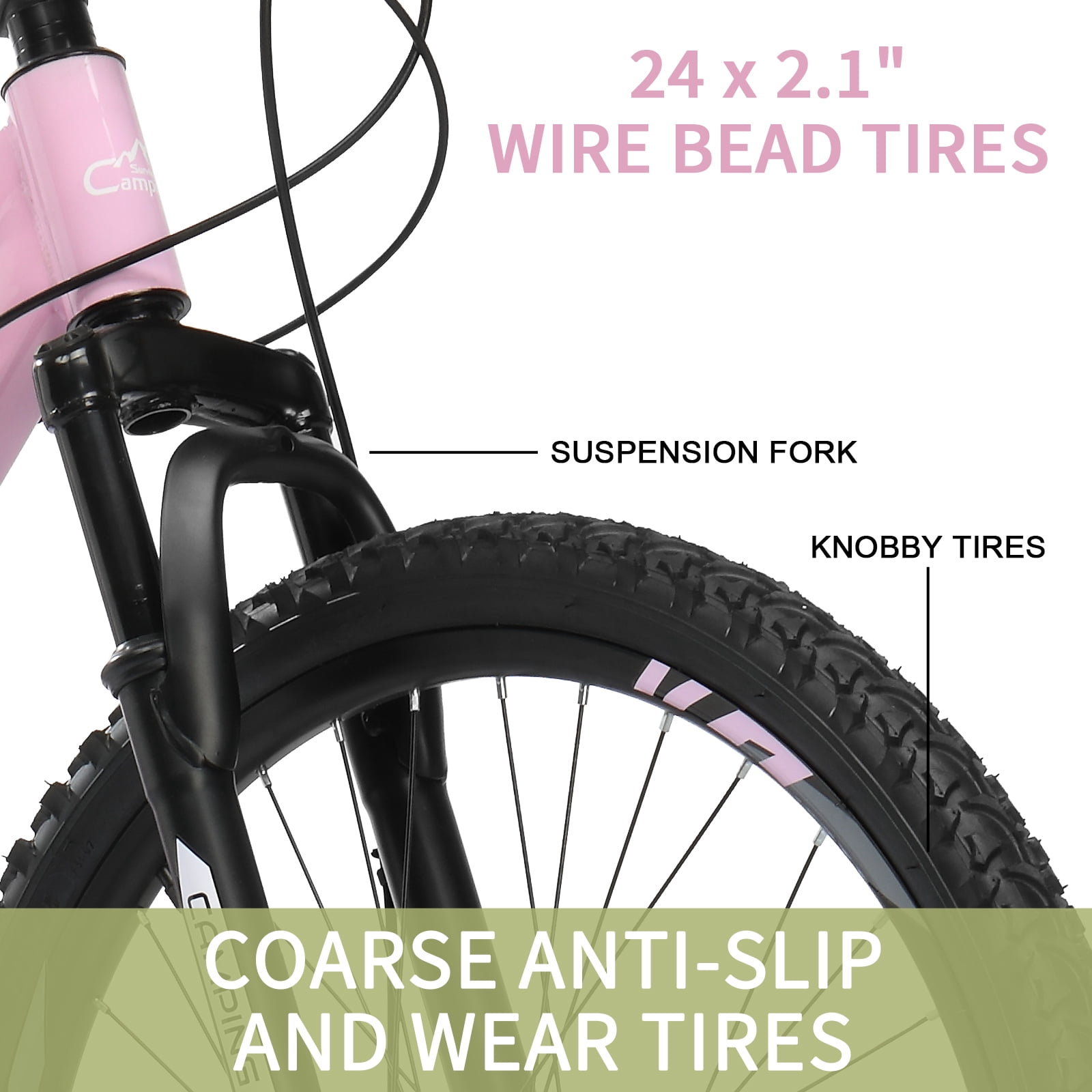 Ktaxon 24" Mountain Bike with Shimano 21 Speed, Disc Brakes, Pink Purple
