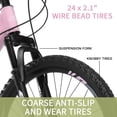 thumbnail image 6 of Ktaxon 24" Mountain Bike with Shimano 21 Speed, Disc Brakes, Pink Purple, 6 of 9