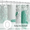 thumbnail image 5 of Beach Ocean Themed Shower Curtain, Mint Green Cute Nautical Coastal Shower Curtains for Bathroom Decor, Summer Tropical Seashell Starfish Coral Fabric Shower Curtain Set with Hooks, 72x72, 5 of 6
