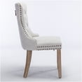 thumbnail image 4 of Modern Tufted Linen Upholstered Dining Chairs with Nailhead Trim, Set of 2, Beige, 4 of 10