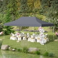thumbnail image 3 of Patiojoy 10 x 20FT Pop-up Canopy Tent Folding Instant Sun Shelter w/ 3 Adjustable Heights Carrying Bag 12 Stakes & 6 Ropes Heavy-Duty Outdoor Commercial Tent for Patio Grey, 3 of 10