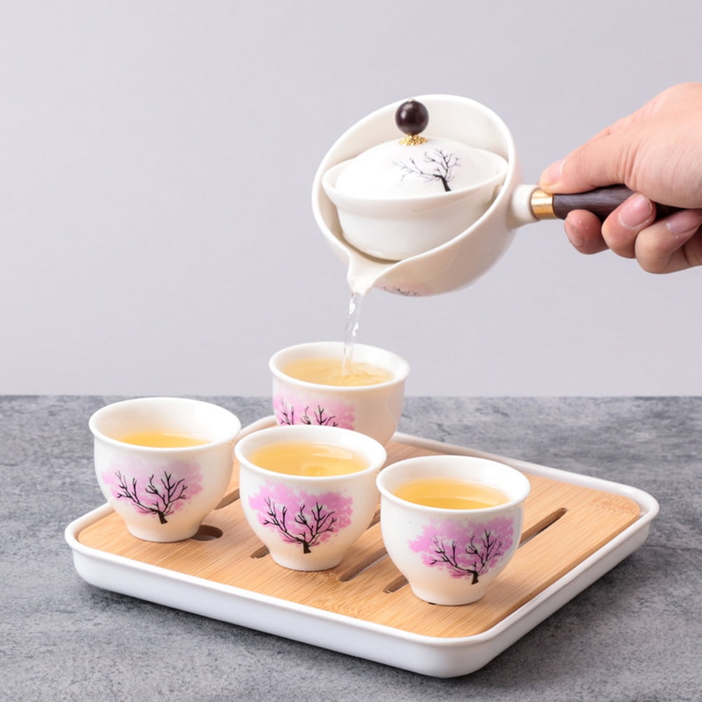 Portable Chinese Gongfu Kung Fu Tea Set 360 Rotating Teapot