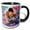 Black/White, variant on 3drose, Valentines Day. Be My Valentine. Prince, Princess. Blue, Pink, Gold, 15oz Two-tone Blue Mug
