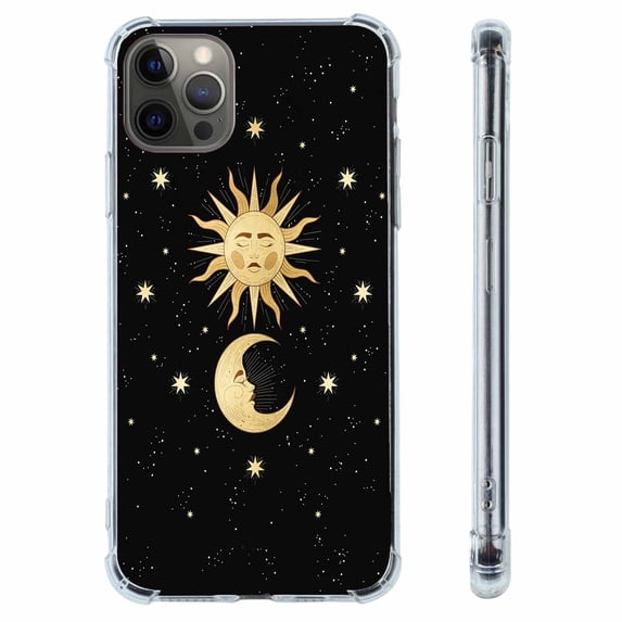 Sun Moon Stars Case for iPhone 11 Pro Max,Aesthetic Art Design Pattern Soft TPU Bumper Case Cover
