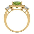thumbnail image 4 of Clara Pucci 14K Yellow Gold 3ct Peridot Three-Stone Ring for Women, 4 of 8