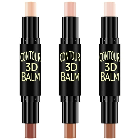 6 Colors Highlight and Contour Stick,Dual-Ended Full Coverage Wonder Stick,Color Corrector Concealer Stick,Contouring Highlighting Foundation,Shadow Cream Pen Body Shading Makeup Stick Set