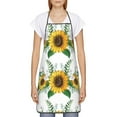 thumbnail image 2 of Naloa 1Pack Adjustable Bib Apron Waterdrop Resistant Cooking Kitchen Aprons for Women Men Chef, Sunflowers (2) Print, 2 of 8