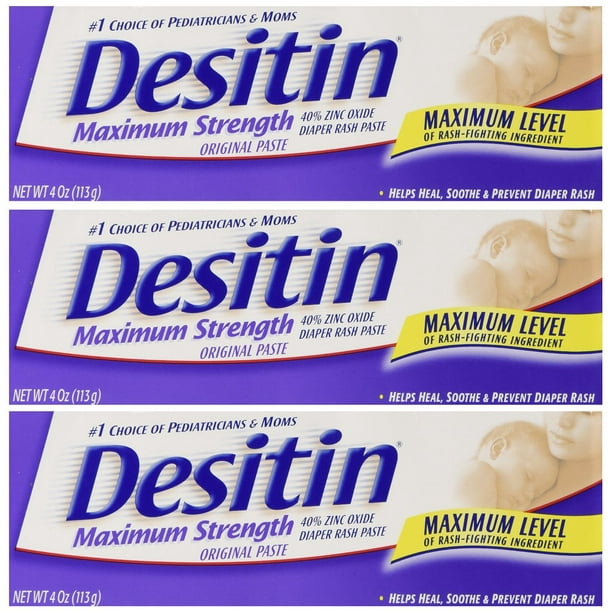 Desitin Maximum Strength Original Diaper Rash Paste 4 oz tube (Pack of