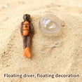 thumbnail image 3 of Luminous Green Diver With Floating Ball And Line - Glow-In-The-Dark Aquarium Floating Decor, Underwater Scene Ornament For Fish Tank, Mini Floating Ball For Ocean-Themed Setups, 3 of 5