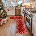 thumbnail image 3 of Sm:)e Holly Pine Branches Leaves Merry Christmas Kitchen Mats Set of 2, Winter Decor Low-Profile Kitchen Rugs for Floor - 17x29 and 17x47 Inch, 3 of 7