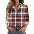 thumbnail image 2 of BUIGTTKLOP Plaid Shirts for Women Long Sleeve Shirts Button down Jackets Loose Fitted Blouses Tops, 2 of 6