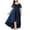 Blue, variant on Women's V Neck Dresses With Sleeves Chiffon A Line Formal Dress Long With Slit Red