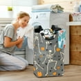 thumbnail image 5 of Yayeee Freestanding Laundry Hamper with Handle Collapsible Large Storage Basket for Clothes, Halloween Dancing Skeleton, 5 of 7