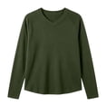 thumbnail image 5 of Women's V Neck Long Sleeve Shirts V Neck Casual Solid Fall and Winter Pullover Tops Sport Sweatshirt, 5 of 5